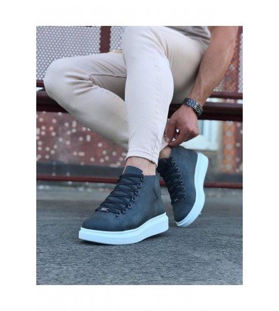 Wagoon WG032 Gri Bağcıklı Sneakers  Yarım Bilek Bot