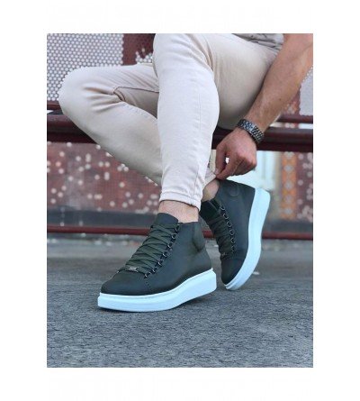 Wagoon WG032 Haki Bağcıklı Sneakers  Yarım Bilek Bot