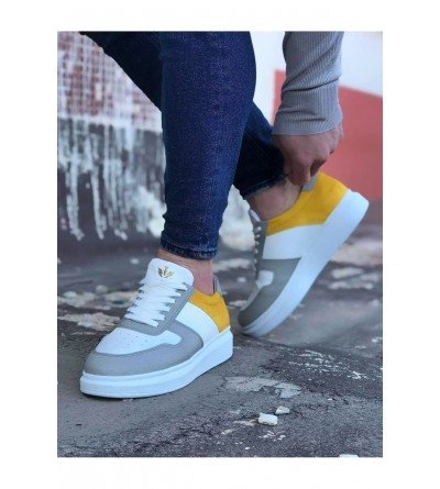 Wagoon WG011 Beyaz Sarı Erkek Casual Ayakkabı Wagoon WG011 Beyaz Sarı Erkek Casual Ayakkabı