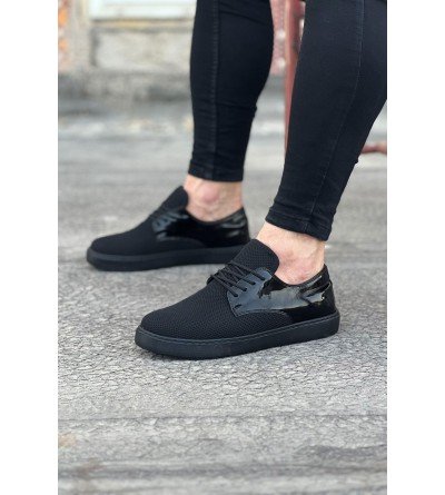Wagoon WG016 Kömür Rugan Triko Erkek Casual Ayakkabı Wagoon WG016 Kömür Rugan Triko Erkek Casual Ayakkabı