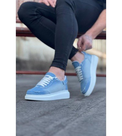 Wagoon WG018 Buz Mavi Kot Kumaş Erkek Casual Ayakkabı Wagoon WG018 Buz Mavi Kot Kumaş Erkek Casual Ayakkabı