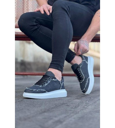 Wagoon WG018 Gri Kot Kumaş Erkek Casual Ayakkabı Wagoon WG018 Gri Kot Kumaş Erkek Casual Ayakkabı