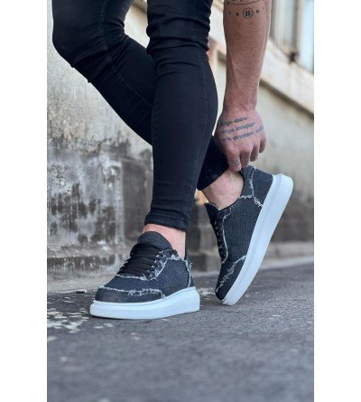 Wagoon WG018 Gri Kot Kumaş Erkek Casual Ayakkabı Wagoon WG018 Gri Kot Kumaş Erkek Casual Ayakkabı