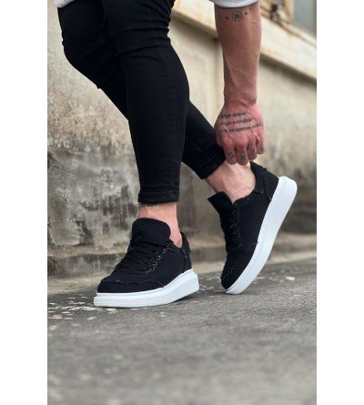 Wagoon WG018 Siyah Kot Kumaş Erkek Casual Ayakkabı Wagoon WG018 Siyah Kot Kumaş Erkek Casual Ayakkabı