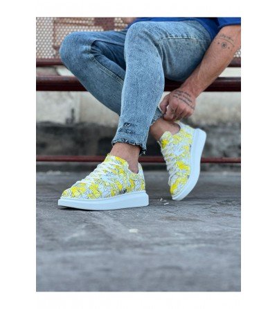 Wagoon WG501 Sarı Cok Boyalı Erkek Casual Ayakkabı Wagoon WG501 Sarı Cok Boyalı Erkek Casual Ayakkabı