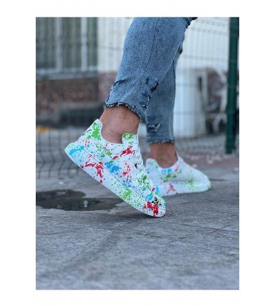 Wagoon WG501 Yeşil Boyalı Erkek Casual Ayakkabı Wagoon WG501 Yeşil Boyalı Erkek Casual Ayakkabı