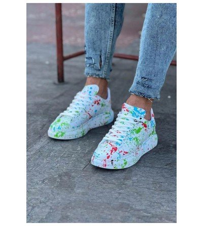 Wagoon WG501 Yeşil Boyalı Erkek Casual Ayakkabı Wagoon WG501 Yeşil Boyalı Erkek Casual Ayakkabı