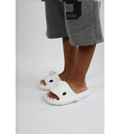 Wagoon  WG500 Köpekbalığı Beyaz Unisex Tam Ortopedik Terlik Shark Slides Cocuk