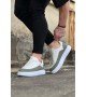 Wagoon WG162 Beyaz Gri Ortopedik Taban Erkek Casual Ayakkabı
