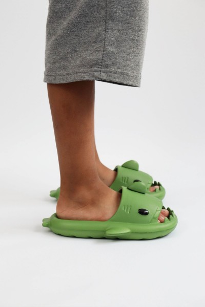 Wagoon  WG500 Köpekbalığı Haki Unisex Tam Ortopedik Terlik Shark Slides
