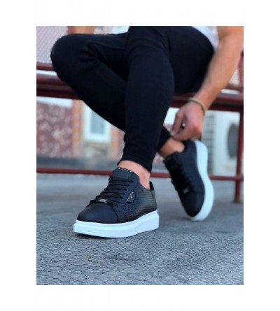 Wagoon WG01 Siyah Delikli Erkek Yüksek Taban Ayakkabı Wagoon WG01 Siyah Delikli Erkek Yüksek Taban Ayakkabı