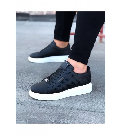 Wagoon WG01 Siyah Delikli Erkek Yüksek Taban Ayakkabı Wagoon WG01 Siyah Delikli Erkek Yüksek Taban Ayakkabı