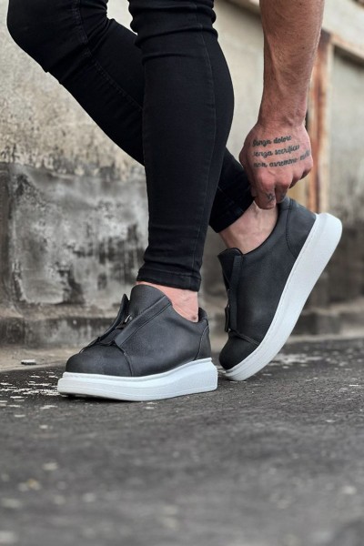 Wagoon WG010 Gri Cilt Erkek Casual Ayakkabı Wagoon WG010 Gri Cilt Erkek Casual Ayakkabı