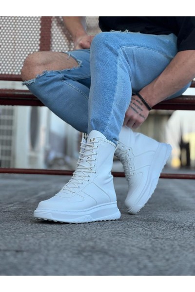 Wagoon WG012 Beyaz Cilt Uzun Bağcıklı Bot Wagoon WG012 Beyaz Cilt Uzun Bağcıklı Bot