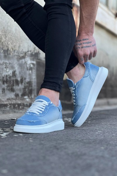 Wagoon WG018 Buz Mavi Kot Kumaş Erkek Casual Ayakkabı Wagoon WG018 Buz Mavi Kot Kumaş Erkek Casual Ayakkabı
