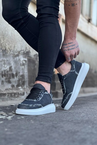 Wagoon WG018 Gri Kot Kumaş Erkek Casual Ayakkabı Wagoon WG018 Gri Kot Kumaş Erkek Casual Ayakkabı