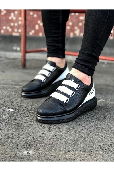 Wagoon WG029 3 Bant Legend Kömür Beyaz Kalın Taban Casual Erkek Ayakkabı