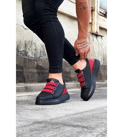 Wagoon WG029 3 Bant Legend Kömür Kırmızı Kalın Taban Casual Erkek Ayakkabı Wagoon WG029 3 Bant Legend Kömür Kırmızı Kalın Taban Casual Erkek Ayakkabı