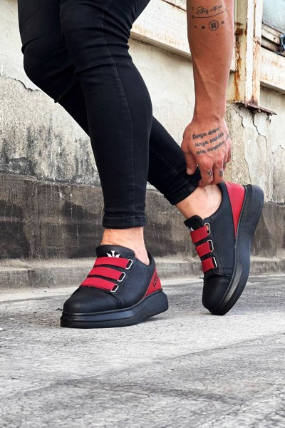Wagoon WG029 3 Bant Legend Kömür Kırmızı Kalın Taban Casual Erkek Ayakkabı Wagoon WG029 3 Bant Legend Kömür Kırmızı Kalın Taban Casual Erkek Ayakkabı