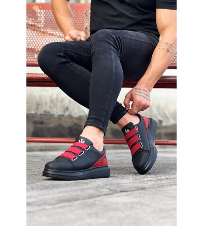 Wagoon WG029 3 Bant Legend Kömür Kırmızı Kalın Taban Casual Erkek Ayakkabı Wagoon WG029 3 Bant Legend Kömür Kırmızı Kalın Taban Casual Erkek Ayakkabı