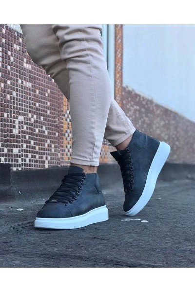 Wagoon WG032 Gri Bağcıklı Sneakers Yarım Bilek Bot Wagoon WG032 Gri Bağcıklı Sneakers Yarım Bilek Bot