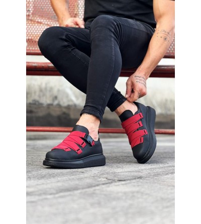 Wagoon WG033 Kömür Kırmızı Erkek Yüksek Taban Ayakkabı Wagoon WG033 Kömür Kırmızı Erkek Yüksek Taban Ayakkabı