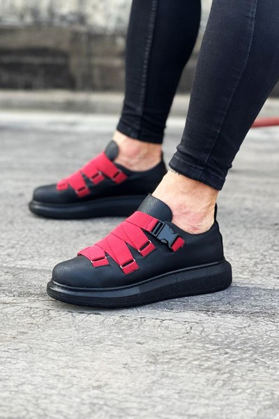 Wagoon WG033 Kömür Kırmızı Erkek Yüksek Taban Ayakkabı Wagoon WG033 Kömür Kırmızı Erkek Yüksek Taban Ayakkabı