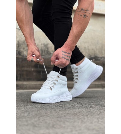 Wagoon WG035 Beyaz Yüksek Taban Yarım Bilek Bot Wagoon WG035 Beyaz Yüksek Taban Yarım Bilek Bot