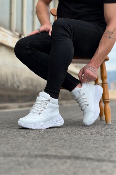 Wagoon WG035 Beyaz Yüksek Taban Yarım Bilek Bot Wagoon WG035 Beyaz Yüksek Taban Yarım Bilek Bot