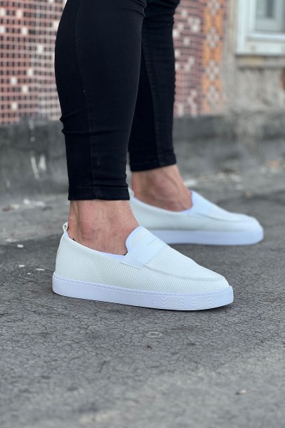 Wagoon WG061 Beyaz Triko Babet Erkek Casual Ayakkabı Wagoon WG061 Beyaz Triko Babet Erkek Casual Ayakkabı