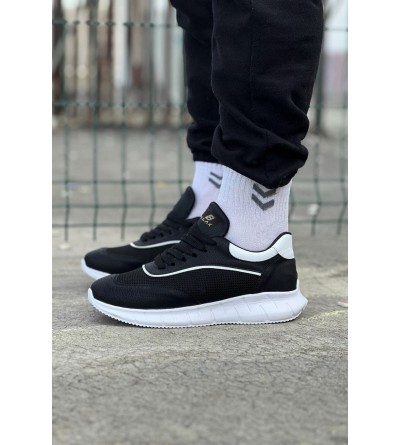 Wagoon WG062 Siyah Beyaz Triko Erkek Spor Ayakkabı Wagoon WG062 Siyah Beyaz Triko Erkek Spor Ayakkabı