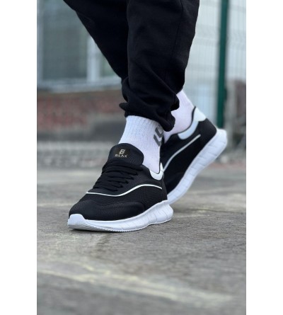 Wagoon WG062 Siyah Beyaz Triko Erkek Spor Ayakkabı Wagoon WG062 Siyah Beyaz Triko Erkek Spor Ayakkabı