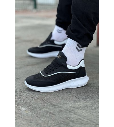 Wagoon WG062 Siyah Beyaz Triko Erkek Spor Ayakkabı Wagoon WG062 Siyah Beyaz Triko Erkek Spor Ayakkabı