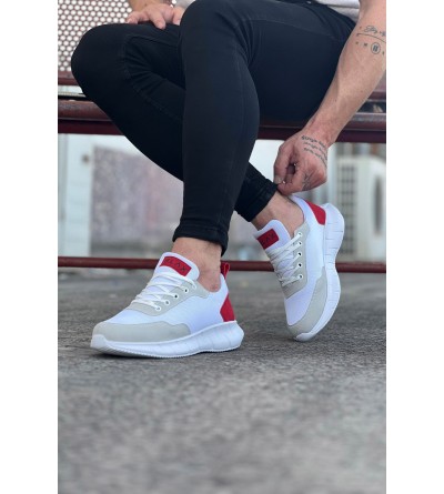 Wagoon WG063 Beyaz Kırmızı Triko Erkek Spor Ayakkabı Wagoon WG063 Beyaz Kırmızı Triko Erkek Spor Ayakkabı