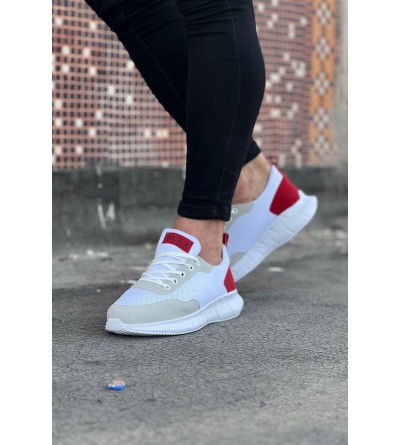 Wagoon WG063 Beyaz Kırmızı Triko Erkek Spor Ayakkabı Wagoon WG063 Beyaz Kırmızı Triko Erkek Spor Ayakkabı