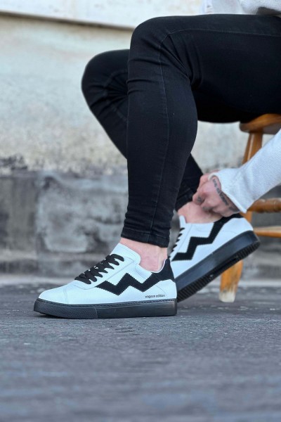 Wagoon WG160 Beyaz Siyah Erkek Casual Ayakkabı Wagoon WG160 Beyaz Siyah Erkek Casual Ayakkabı