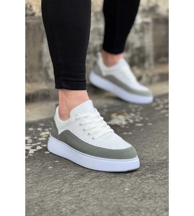 Wagoon WG162 Beyaz Gri Ortopedik Taban Erkek Casual Ayakkabı