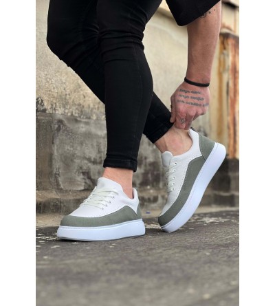 Wagoon WG162 Beyaz Gri Ortopedik Taban Erkek Casual Ayakkabı