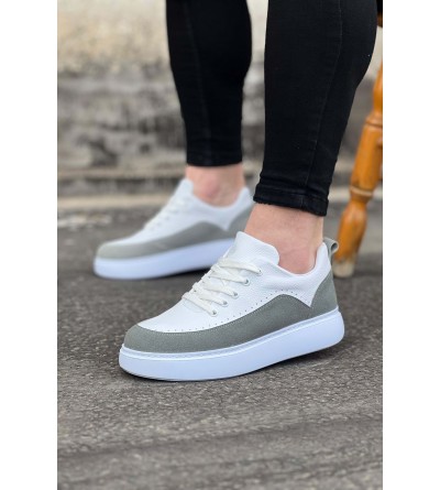 Wagoon WG162 Beyaz Gri Ortopedik Taban Erkek Casual Ayakkabı