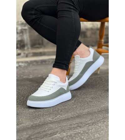 Wagoon WG162 Beyaz Gri Ortopedik Taban Erkek Casual Ayakkabı