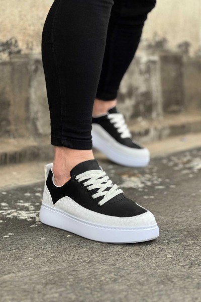 Wagoon WG162 Beyaz Siyah Ortopedik Taban Erkek Casual Ayakkabı Wagoon WG162 Beyaz Siyah Ortopedik Taban Erkek Casual Ayakkabı