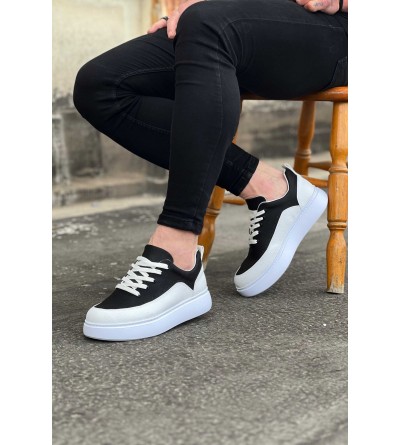 Wagoon WG162 Beyaz Siyah Ortopedik Taban Erkek Casual Ayakkabı Wagoon WG162 Beyaz Siyah Ortopedik Taban Erkek Casual Ayakkabı