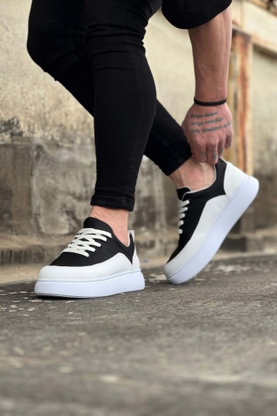 Wagoon WG162 Beyaz Siyah Ortopedik Taban Erkek Casual Ayakkabı Wagoon WG162 Beyaz Siyah Ortopedik Taban Erkek Casual Ayakkabı