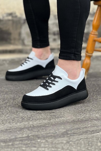 Wagoon WG162 Kömür Beyaz Ortopedik Taban Erkek Casual Ayakkabı