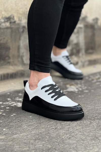 Wagoon WG162 Kömür Beyaz Rugan Ortopedik Taban Erkek Casual Ayakkabı Wagoon WG162 Kömür Beyaz Rugan Ortopedik Taban Erkek Casual Ayakkabı