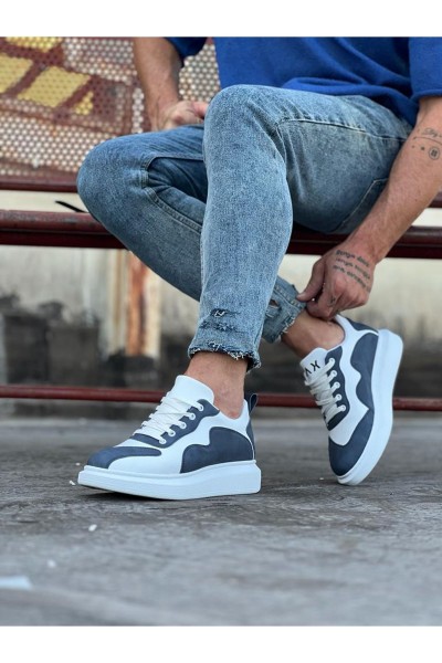 Wagoon WG301 Beyaz Mavi Erkek Casual Ayakkabı Wagoon WG301 Beyaz Mavi Erkek Casual Ayakkabı