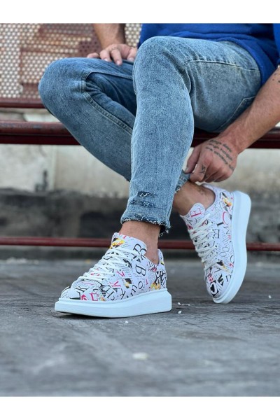 Wagoon WG501 Dergi Desenli Boyalı Erkek Casual Ayakkabı Wagoon WG501 Dergi Desenli Boyalı Erkek Casual Ayakkabı