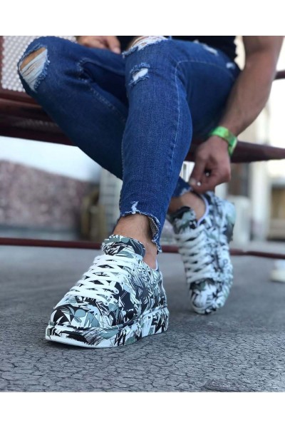 Wagoon WG501 Siyah Beyaz Boyalı Erkek Casual Ayakkabı Wagoon WG501 Siyah Beyaz Boyalı Erkek Casual Ayakkabı