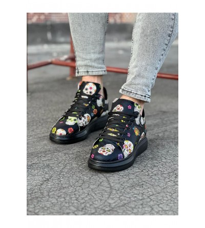 Wagoon WG501 Siyah Desenli Kuru Kafa Boyalı Erkek Casual Ayakkabı Wagoon WG501 Siyah Desenli Kuru Kafa Boyalı Erkek Casual Ayakkabı