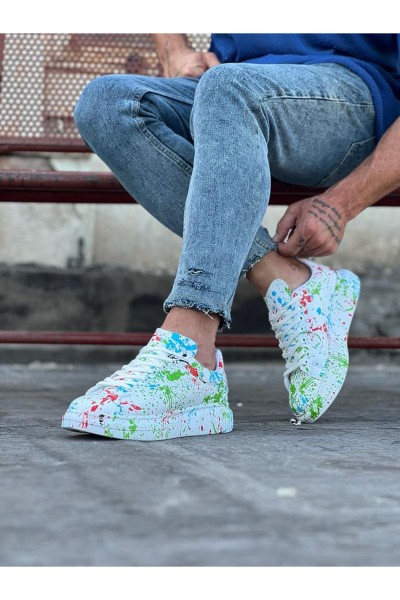 Wagoon WG501 Yeşil Boyalı Erkek Casual Ayakkabı Wagoon WG501 Yeşil Boyalı Erkek Casual Ayakkabı